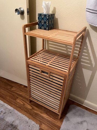 Bathroom Laundry Basket Bamboo Storage Basket photo review